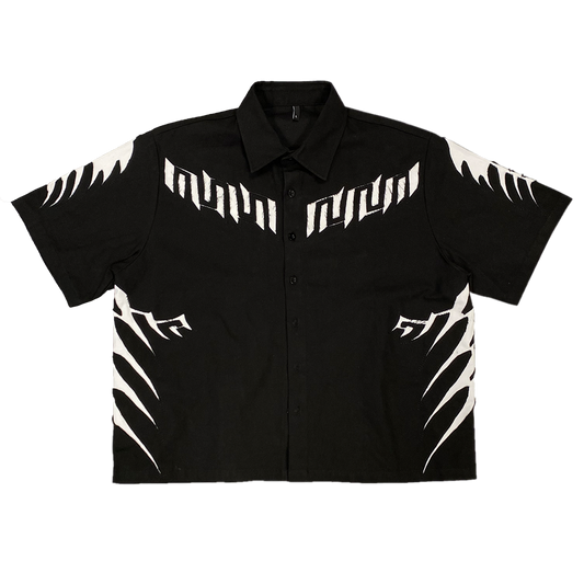 SALE! - “ABARAI” - BLACK -  BUTTON UP SHIRT