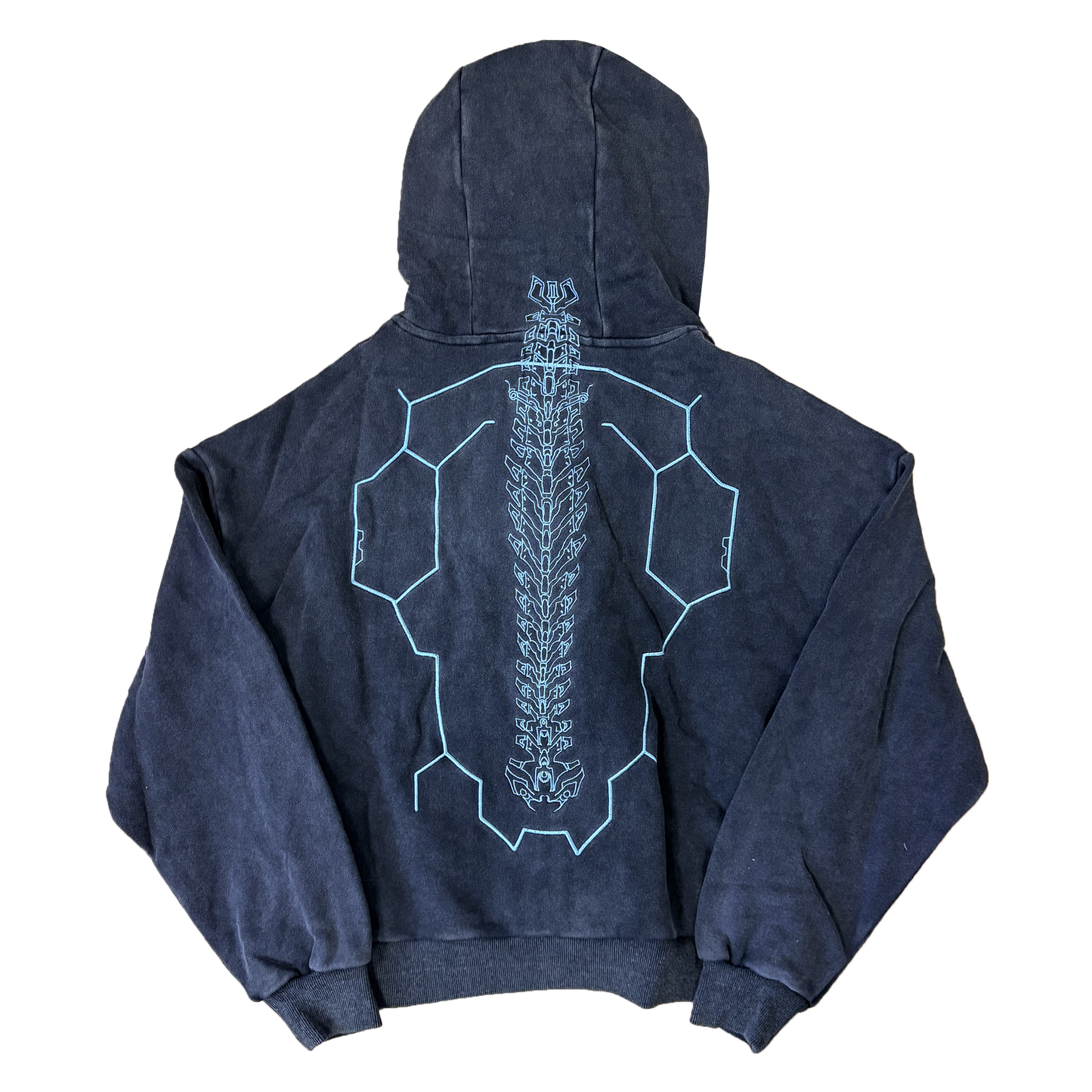 ZERO HOODIE VERSION 1 - GREY WITH BLUE DETAILING